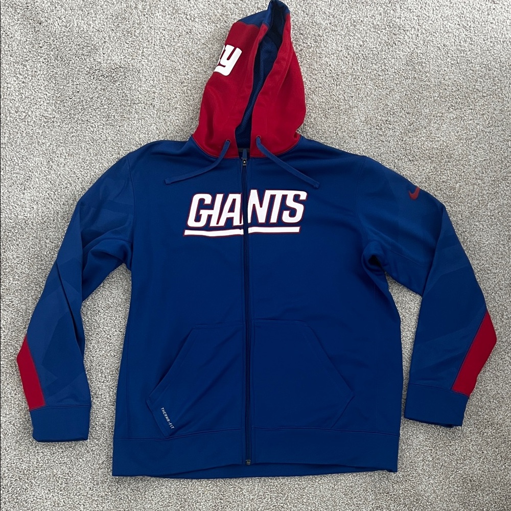 NFL Giants Blue and Red Zip Up Sweater